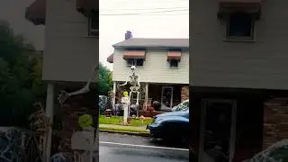 SKELETON Decoration of american houses for halloween holiday usa america 2022