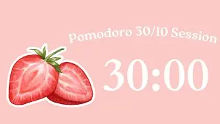 2 Hour Strawberry Pomodoro Timer 🍓 | 30 min study + 10 min break | Chill Lofi Vibes
