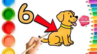 🐶✏️ Dog Drawing from Number 6 | Easy Drawing for Preschool Kids