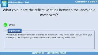 Understanding Reflective Stud Colours on Motorways | UK Driving Theory Test