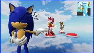 Tails, Sonic, and Amy play a Roblox 3 player obby! [Part 2]