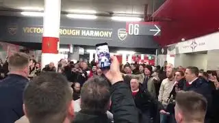 The North Bank at the Emirates before kick off yesterday.