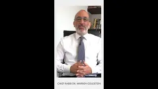 Chief Rabbi Goldstein gives the Jewish world a message of support and hope for Shabbat