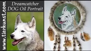 Hundeportrait in &Ouml;l Husky / Oil painting, portrait / Speed painting