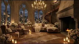 Cozy Fireplace Ambience | Piano & Violin Music | Relax, Read, Sleep