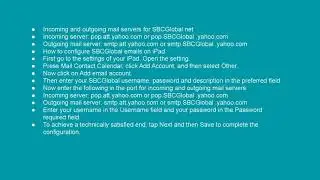 What is the mail server for SBCGlobal net video