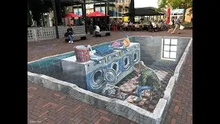 3D street painting by Leon Keer Madonnari Festival Delft