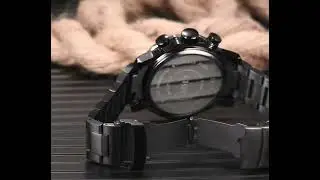 Men's Executive Stainless Steel Watch in Gun-Metal Black