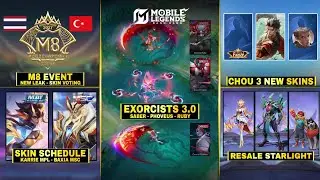 M8 EVENT NEW LEAK, CHOU FMVP SKIN, MPL & MSC SKIN SCHEDULE, NEW LESK EXORCIST SKIN - Mobile Legends