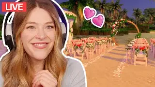 building a BEACH BARBIE wedding venue | sims 4 legacy challenge