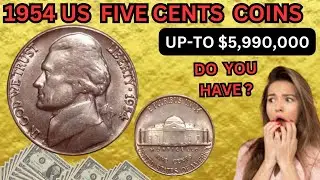 USA Liberty Five Cents Coin 1954 / Rare and Worth Money Valuable Coin