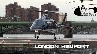 AW-109 landing, engine start and take off at London Heliport