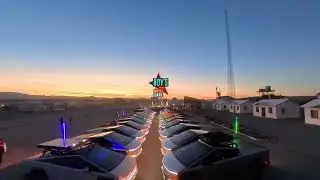 Tesla CyberTruck Light Show at Roy&rsquo;s in Amboy