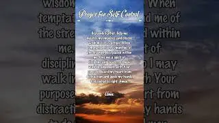 Prayer for Self Control