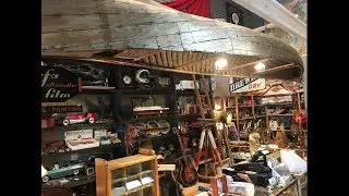 Canoe Re-do! turning a worn out Canoe into a custom light for our store!