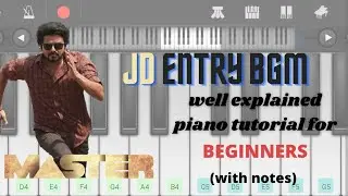 MASTER JD ENTRY BGM explained piano tutorial for beginners | Easy tutorial