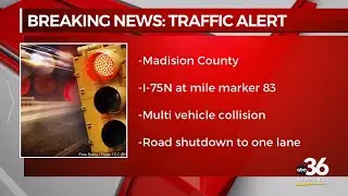 Multi-vehicle crash shuts down lanes on I-75