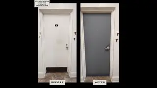 Before and After commercial steel door installation by House of Doors in Salem, VA