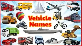 🚗 50+ Vehicle Names for Kids | Type of Vehicles | Learn Cars, Trucks Vocabulary | Chu Happy Kids