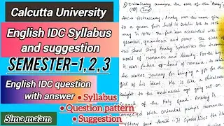 Calcutta University English IDC Syllabus//English IDC Syllabus, question pattern and suggestion//CCF