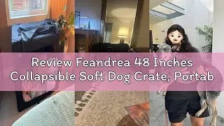 Review Feandrea 48 Inches Collapsible Soft Dog Crate, Portable Travel Dog Crate for Indoor and Outdo