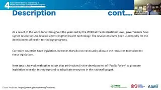 Develop Health Technology Policy and Legislation in Developing Countries.