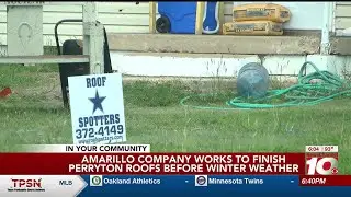 VIDEO: Amarillo roofing company works to finish Perryton roofs before winter weather