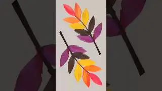 Easy Paper Leaf Craft 🌿 DIY Colorful Paper Art. #shorts #papercraft #paperleaf #diycraft #handmade