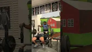 335 POUND FAT BAR BENCH PRESS FOR REPS #shorts