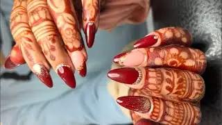 Beautiful bridal nails..Shadi me kaise tyr ho  indian wedding makeup #nails #crome23 #bride 