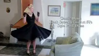 Black Sateen 50s Style Class Act Cocktail Dress from Blue Velvet Vintage