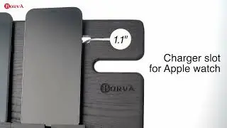 BarvA Wood Docking Station Nightstand Organizer 2 Phone Wallet Watch Stand Key Holder Tablet Tech .