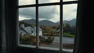 Gloomy Evening Fall Rain In Ireland🍂🌧️Calm Rain Ambience For Reading, Sleeping, Etc.