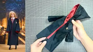 DIY Harry Potter robe, Barbie and BJD doll clothes DIY tutorial, with sewing pattern (3/3)