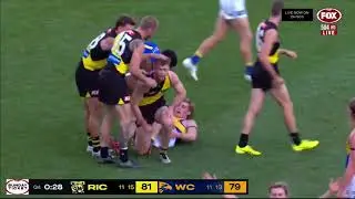 Tom Brown game winning tackle vs West coast Round 9 2025
