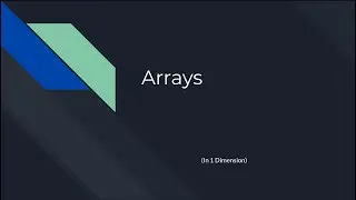 iGCSE Computer Science - Python - 1D Arrays