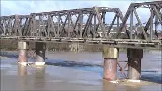 Flooded Whanganui River At The Aramoho Bridge 2015
