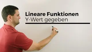 Lineare Funktionen, Y-Wert gegeben und X-Wert bestimmen durch Umstellen | Mathe by Daniel Jung