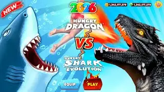 Hungry Shark Evolution vs Hungry Dragon 🦈🐲 | All Sharks & Dragons Unlocked - Epic Gameplay Battle
