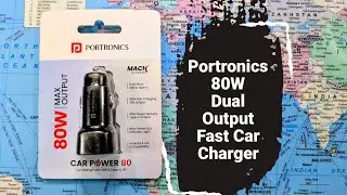 Portronics 80W Dual Output Fast Car Charger with Type-C PD & USB #indiaunboxed