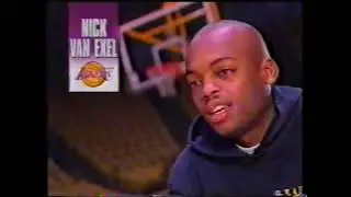 Nick Van Exel NBA Action Holding Court Feature