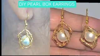 DIY PEARL BOX EARRINGS ##HANDMADE PEARL JEWELRY #HOW TO MAKE PEARL BEADED EARRINGS #PEARL EARRINGS 