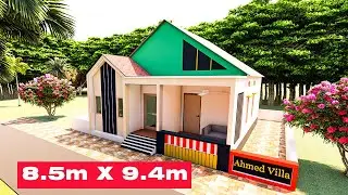 3 bedroom house design ideas low budget village house design | 3HK | 8.5M X 9.4M House Plan
