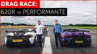 DRAG RACE - McLaren 620R vs Lamborghini Huracan Performante Spyder - REAL WORLD! w/ BOTB