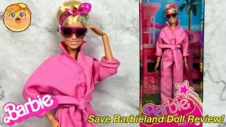 SAVE BARBIELAND! Barbie The Movie Pink Jumpsuit Doll Full Unboxing + Review! (Margot Robbie Doll)