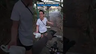 Crazy karen stops biker from GOING HOME #shorts