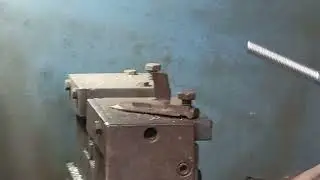 the whole process of L-type foundation Bolt like row material cutting, L banding, and threading.