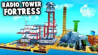 Building the EPIC Radio Tower Island FORT (Raft Gameplay)