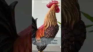 Hand - Painted Rooster Figurine, resin crafts from photo, Custom resin design, 3D resin modeling.