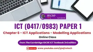 IGCSE ICT Paper 1 - ICT Applications - Modelling Applications - Chapter 6